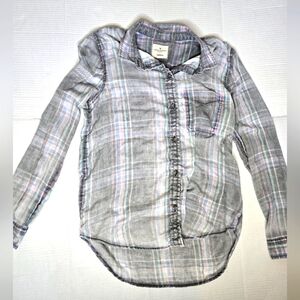 American Eagle Boyfriend Fit Flannel Button Down Shirt